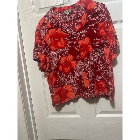 LADIES  SIZE LARGE ALOHA HUT BUTTON DOWN SHIRT - Picture 7 of 9
